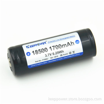 KeepPower protected for Sanyo UR18500F rechargeable li ion 3.7v 1700mah 18500 battery